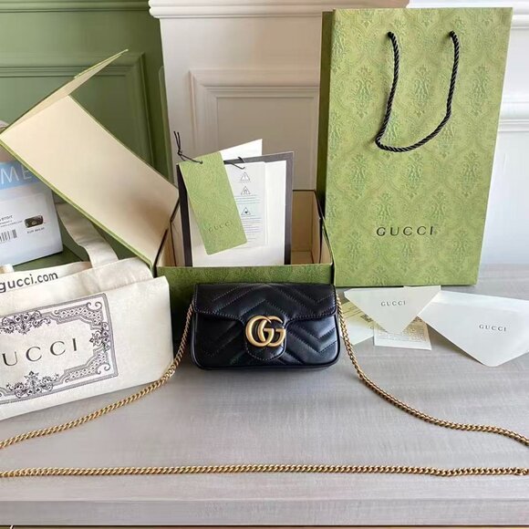 Gucci (Gucci) black gold chain bag - Picture 1 of 7